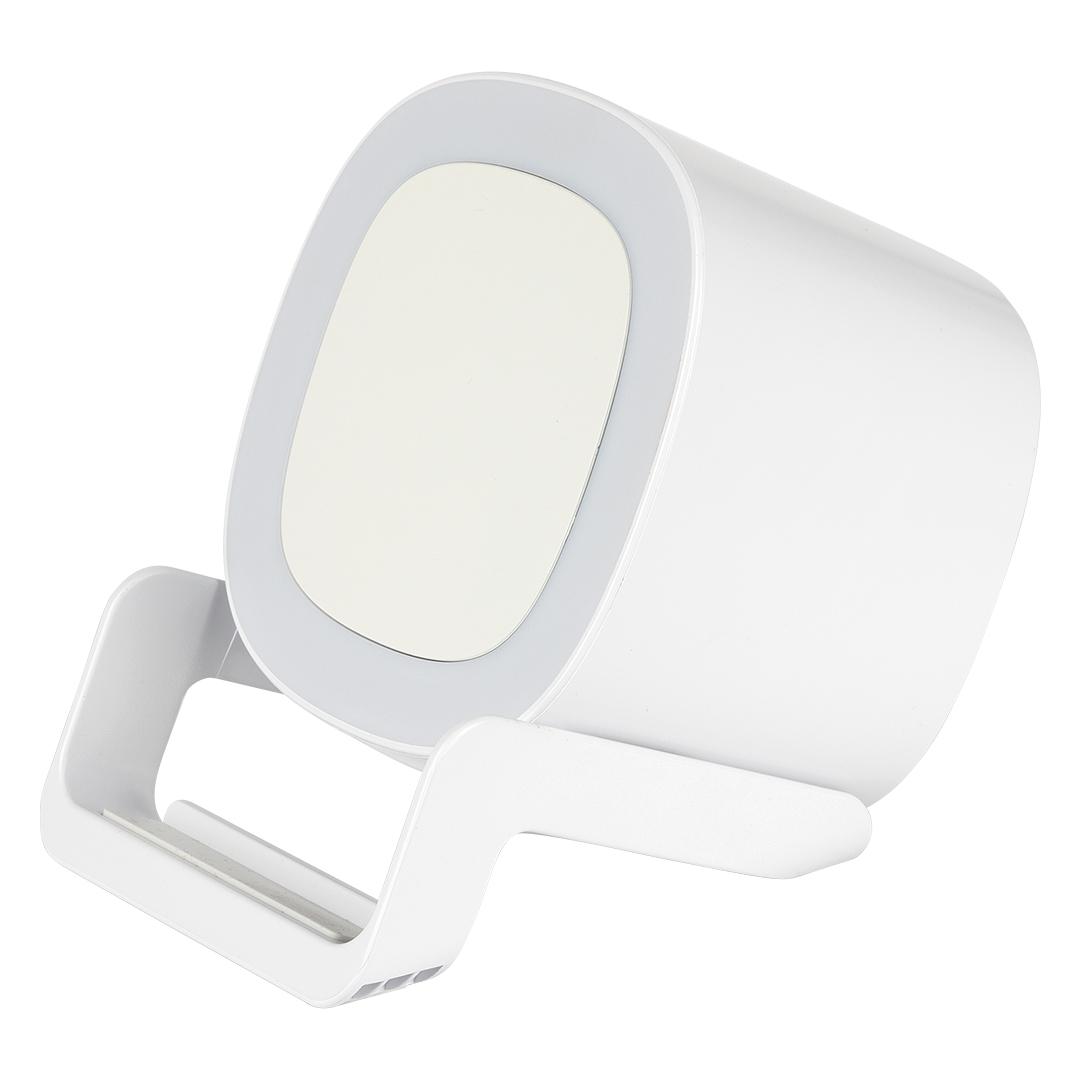 CALISTO, altoparlant wireless 5w, karikues wireless 15w, mbajtëse telefoni dhe llambë.